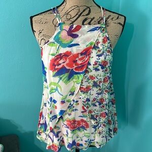 Anthropologie Maeve Floral Flirty Blouse Top XS